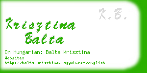 krisztina balta business card